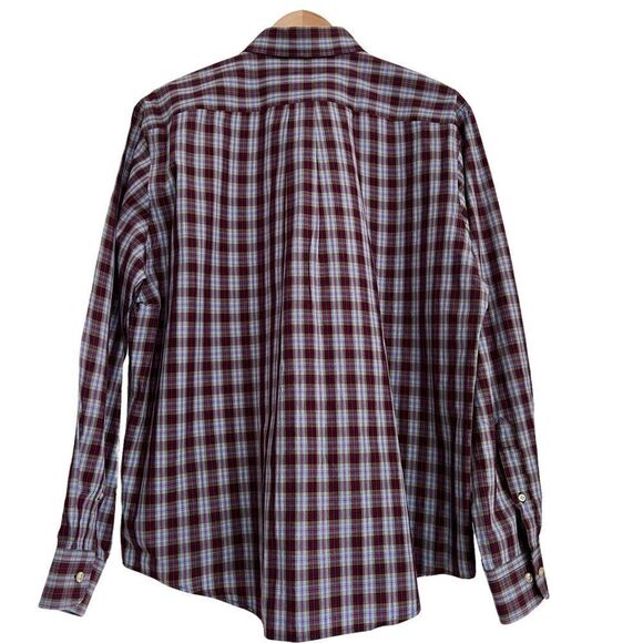 Land’s End Plaid Oxford Style Long Sleeve Button Front Cotton Shirt Large - Picture 3 of 5